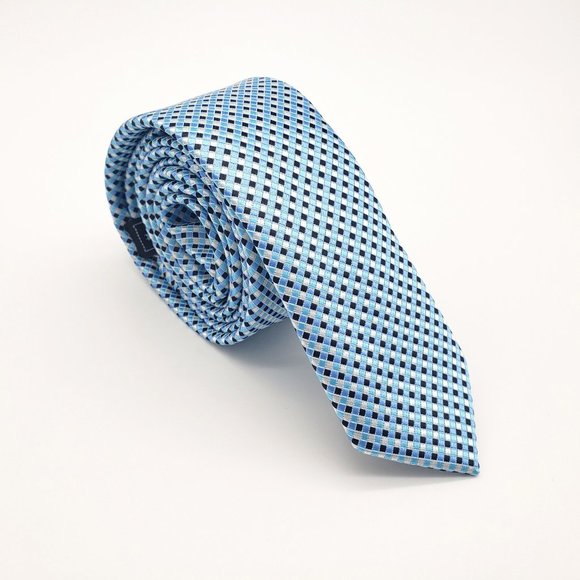 Laurant Bennet Milano Other - Laurant Bennet Milano Men's Dress Suit Skinny Blue Silver Neck Tie 57"L 2 1/8"W